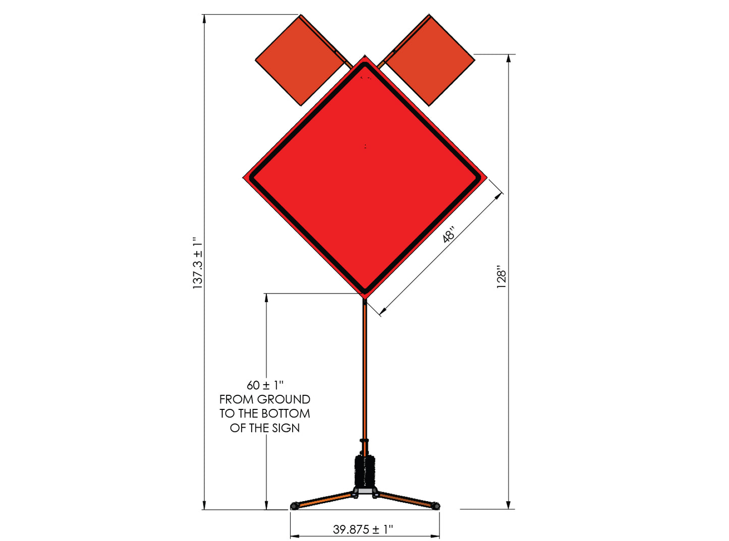 SS440 Heavy Duty Steel Double Spring Sign Stand