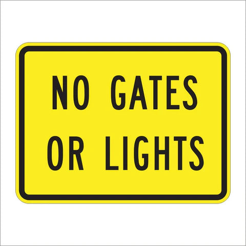 W10-13P No Gates or Lights Sign