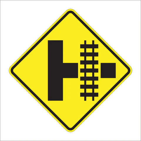 W10-3 Parallel Railroad Crossing (Side Road) Sign