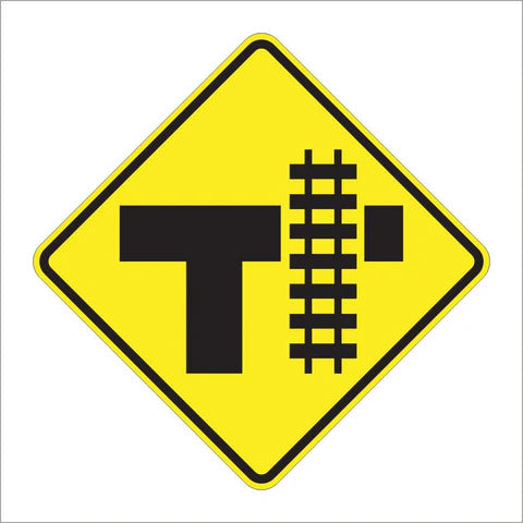 W10-4 Parallel Railroad Crossing (T) Sign