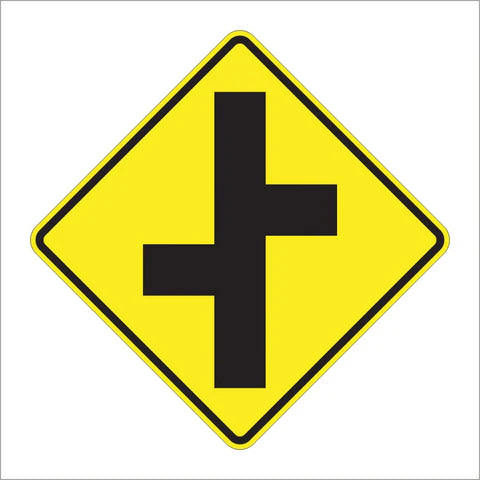 W2-7L Left Offset Side Roads Symbol Sign