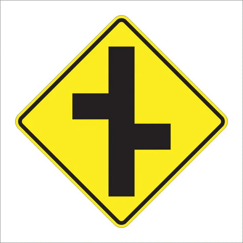 W2-7R Right Offset Side Roads Symbol Sign