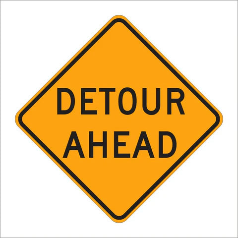 W20-2 Detour Ahead Sign