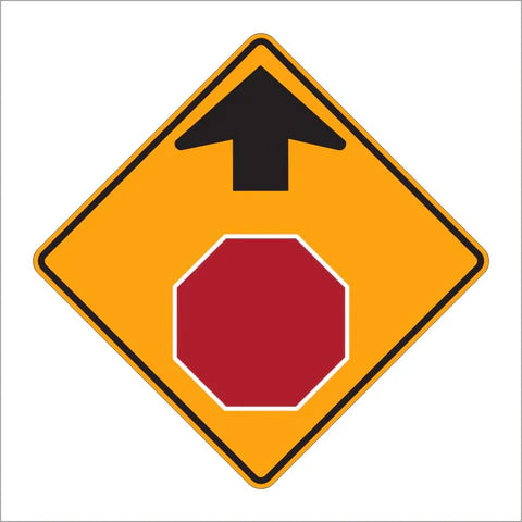 W3-1 Stop Ahead Symbol Sign