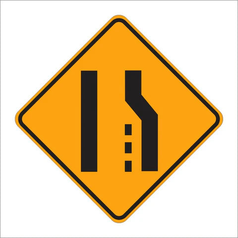 W4-2 Lane End Sign