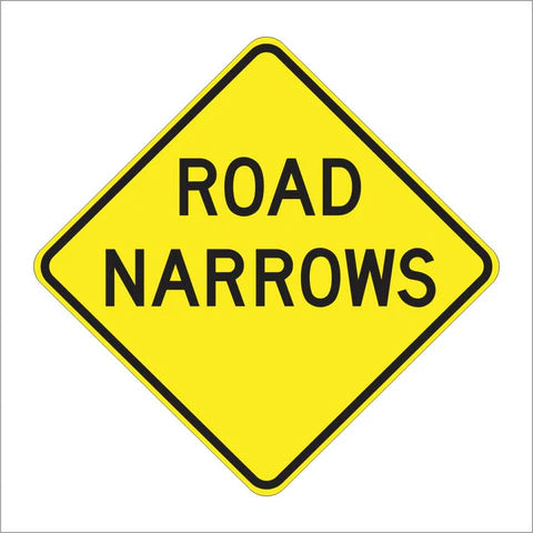 W5-1 Road Narrows Sign