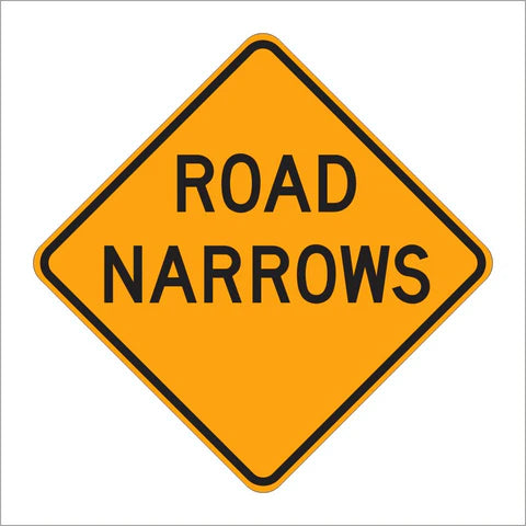 W5-1 Road Narrows Sign