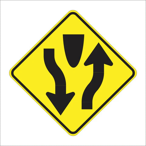 W6-1 Divided Highway Sign