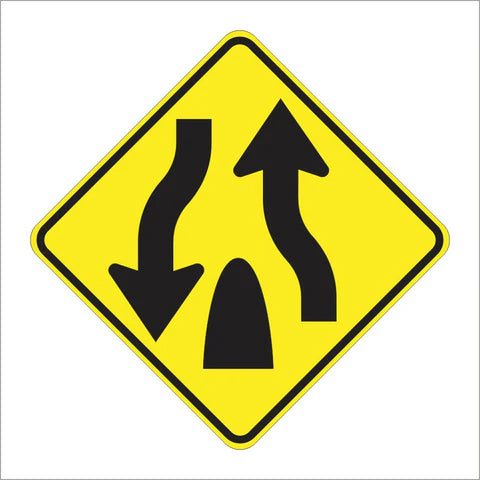 W6-2 Divided Highway Ends Symbol Sign