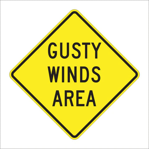 W8-21 Gusty Winds Area Sign
