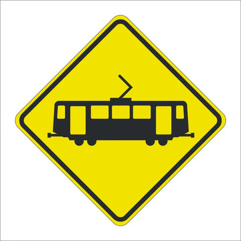 W82 (CA) Light Rail/Transit Crossing Symbol Sign