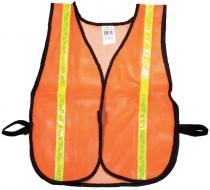 Orange Soft Mesh Safety Vest - 1" Lime/Yellow Reflective