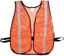 Orange Soft Mesh Safety Vest - 1" Silver Reflective