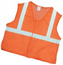 ANSI Class 2 Orange Mesh Vest w/Silver Reflective