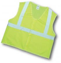 ANSI Class 2 Lime Solid Vest w/Silver Reflective
