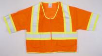 ANSI Class 3 Orange Mesh Vest w/ Pouch Pocket 4" LSL