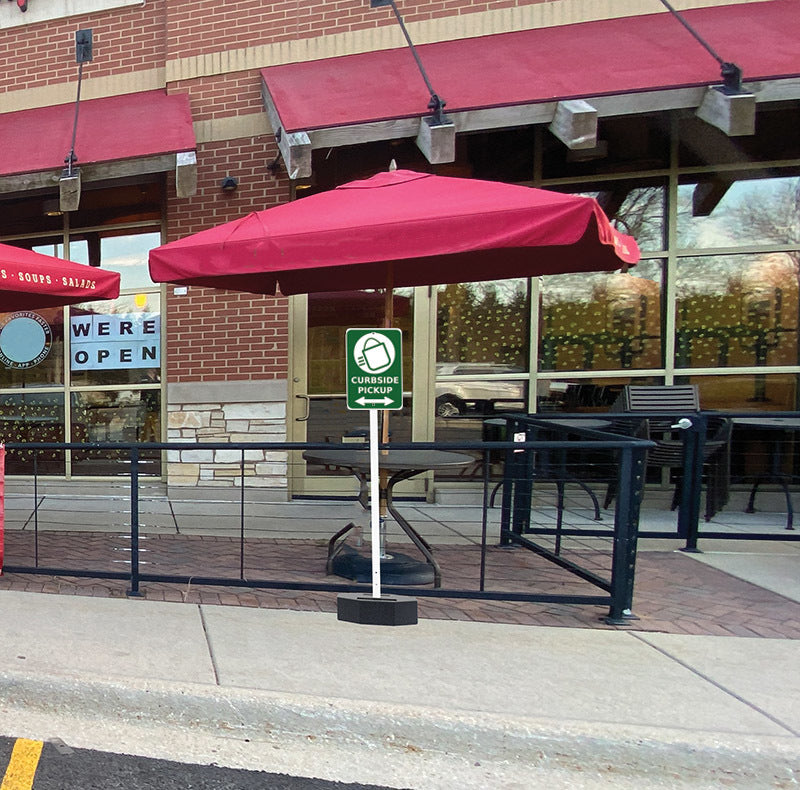 Portable Post with Rubber Base Sign Stand