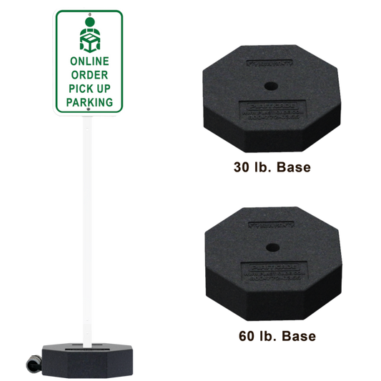 Portable Post with Rubber Base Sign Stand