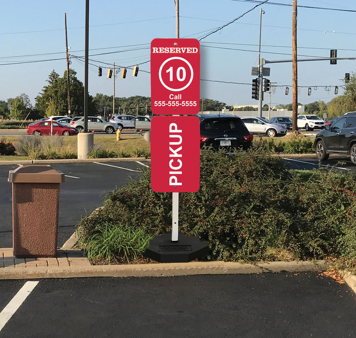 Portable Post with Rubber Base Sign Stand
