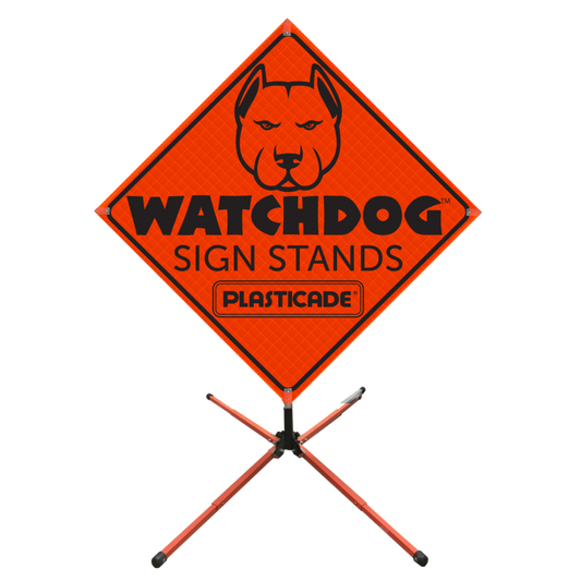 Traffic Control Springless Sign Stand Watchdog Traffic Control Sign Stands – Public Works Marketing & Leasing ...