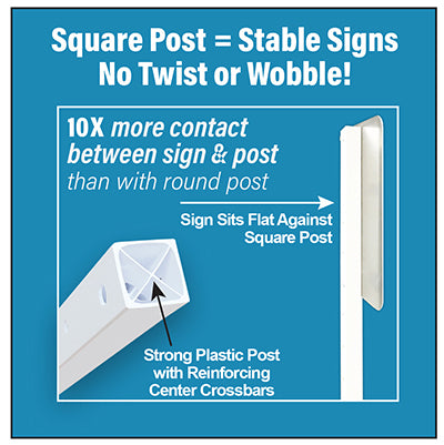 Portable Post with Rubber Base Sign Stand