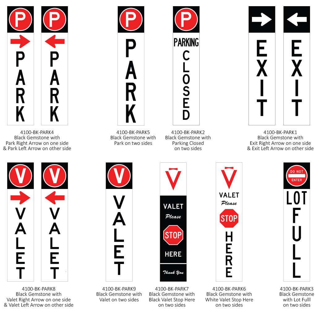 Gemstone Valet & Parking Signs